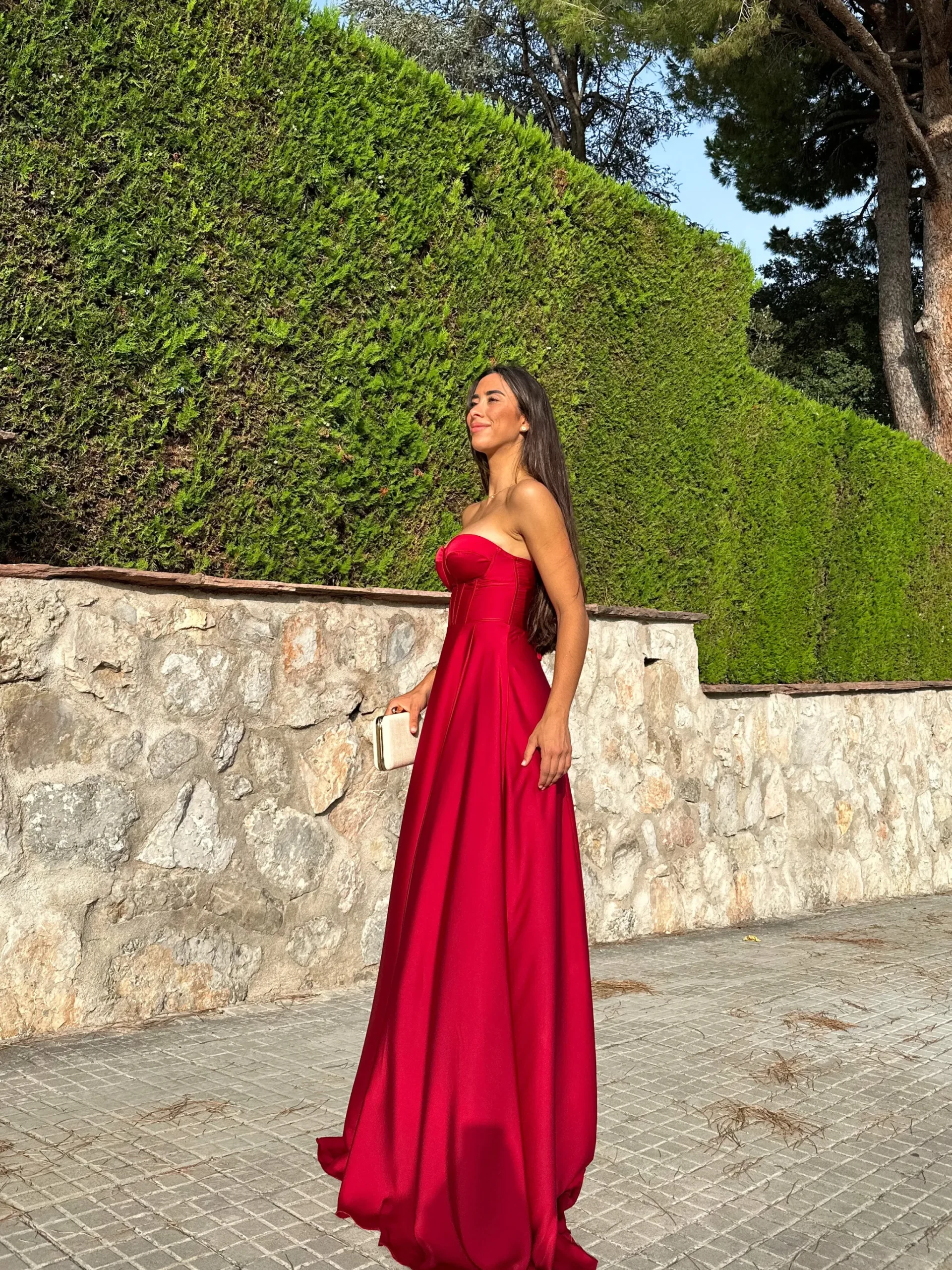 Vestido corse palabra vino