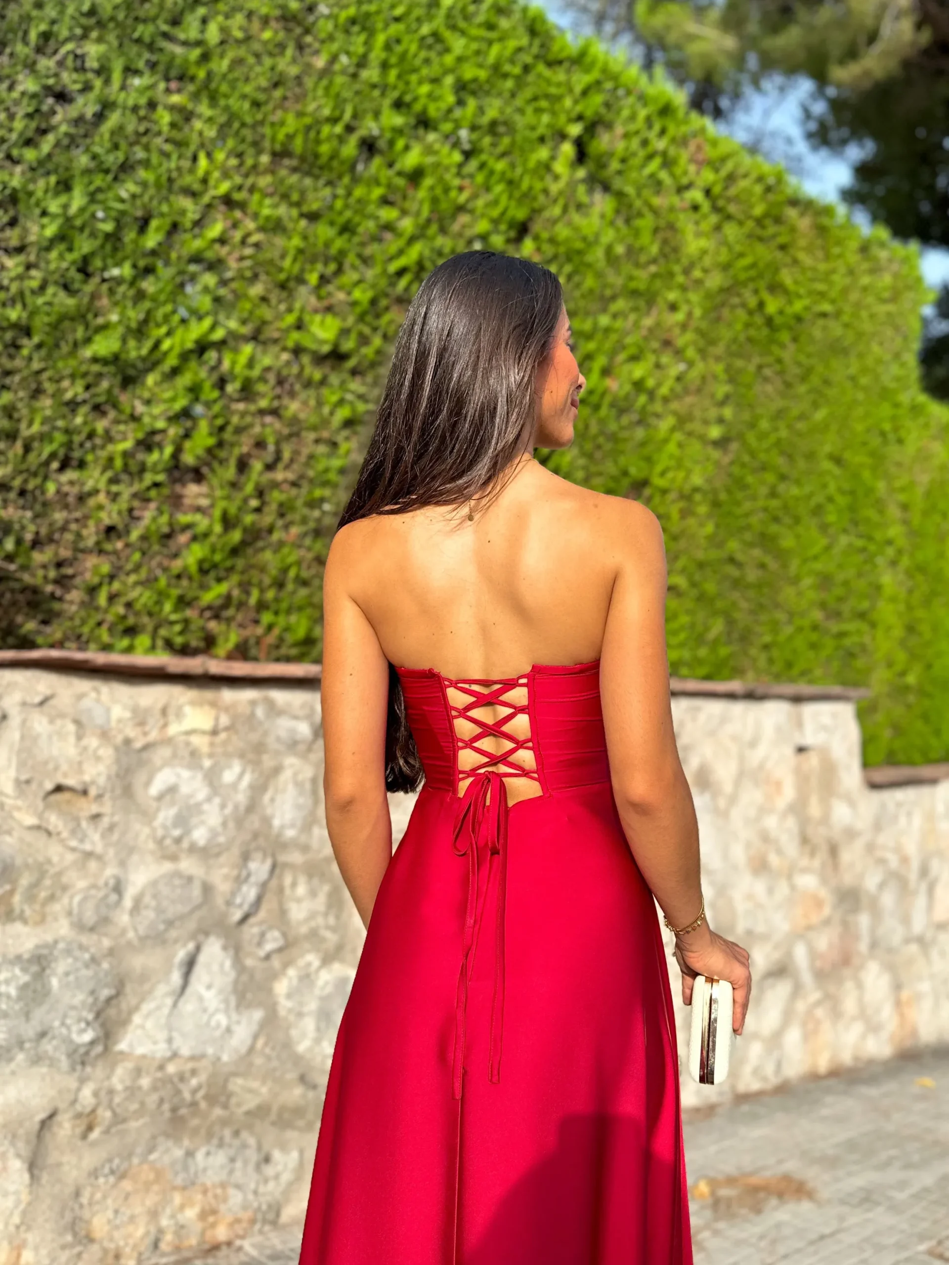 Vestido corse palabra vino