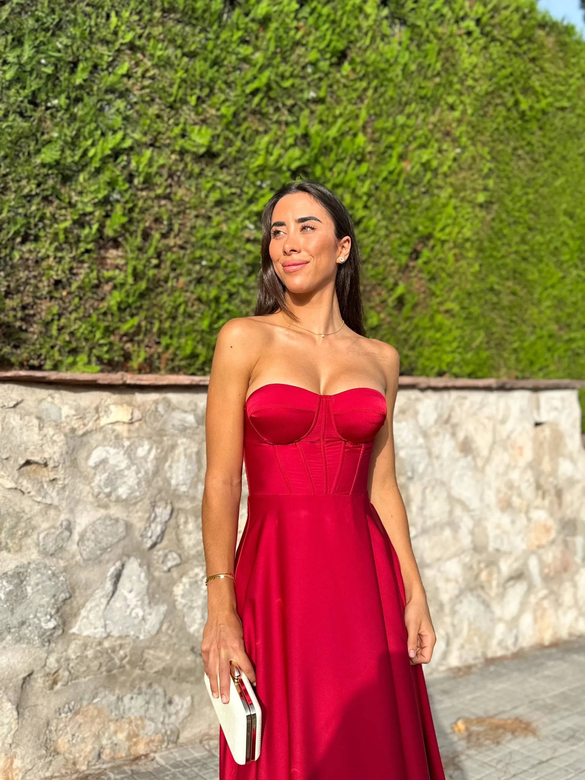 Vestido corse palabra vino
