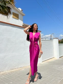 Vestido escote lazo amarena