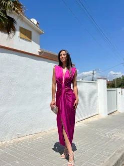 Vestido escote lazo amarena