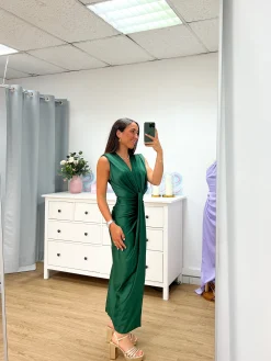 Vestido escote lazo botella