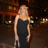 Vestido largo lurex frunce negro
