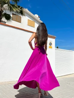 Vestido largo multi cereza