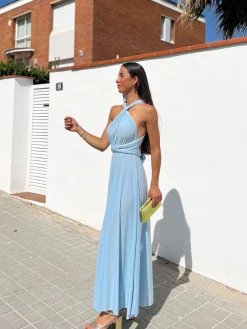 Vestido largo multi cielo