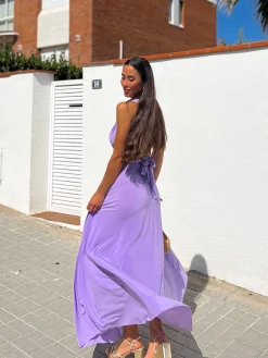 Vestido largo multi lila