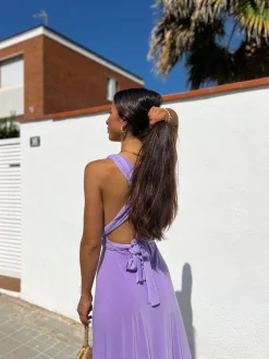 Vestido largo multi lila