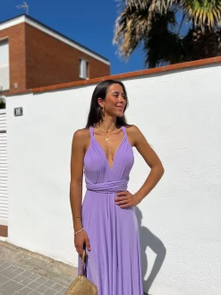 Vestido largo multi lila