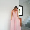 Vestido largo multi nude