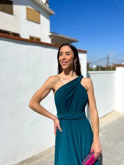 Vestido largo multi petroleo