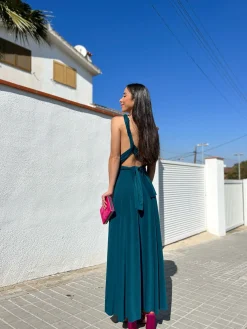 Vestido largo multi petroleo