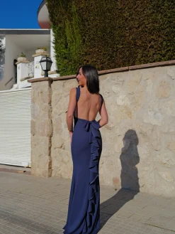 Vestido largo sirena marino