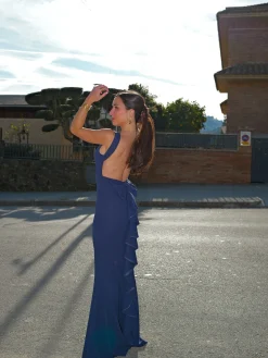 Vestido largo sirena marino