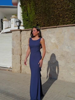 Vestido largo sirena marino