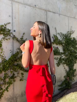 Vestido largo sirena rojo