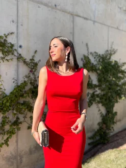 Vestido largo sirena rojo