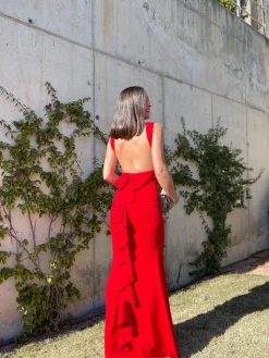 Vestido largo sirena rojo
