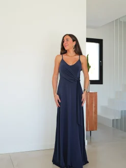 Vestido lazo pico marino