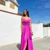 Vestido lazo pico rosa