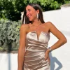 Vestido midi palabra beige