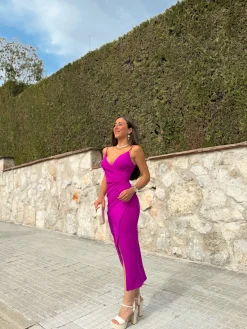 Vestido midi tirantes amarena