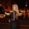 Vestido mini tulle escote cuadrado glitter negro