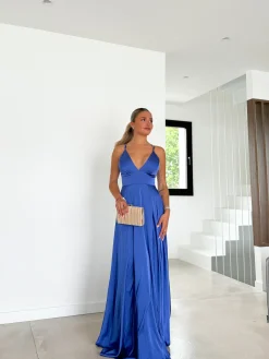 Vestido raso entrelazado klein