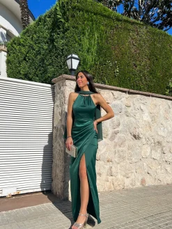 Vestido tubo halter botella