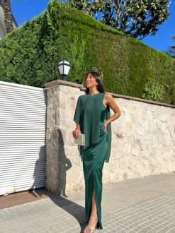 Vestido tubo halter botella