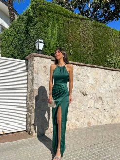 Vestido tubo halter botella