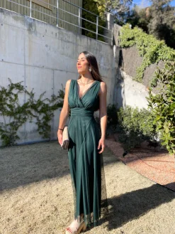 Vestido tulle pico botella