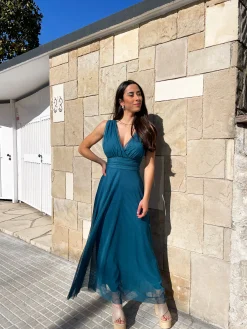 Vestido tulle pico pursia