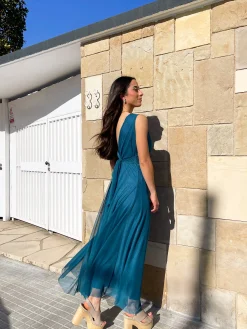 Vestido tulle pico pursia