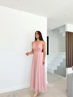 Vestido tulle pico rosa