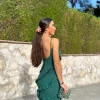 Vestido volantes crepe botella
