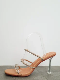 Zapatos tacón tiras strass